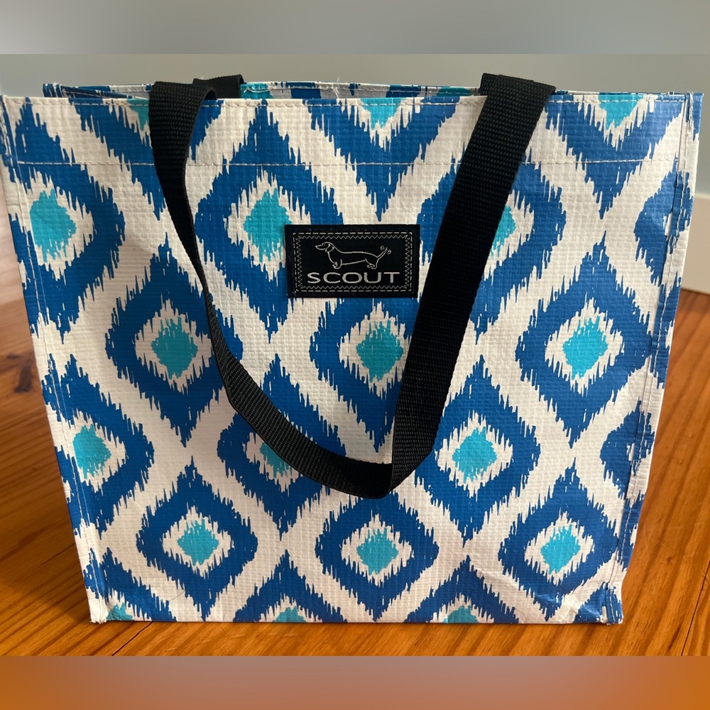 SCOUT Large Package Reusable Gift Bag - Blue Ikat "Ikant Belize”